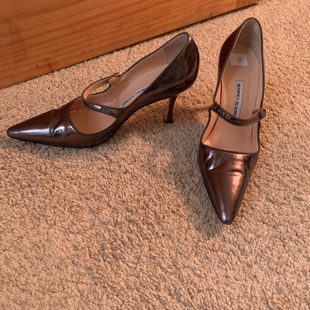 Manolo Blahnik metallic shoes